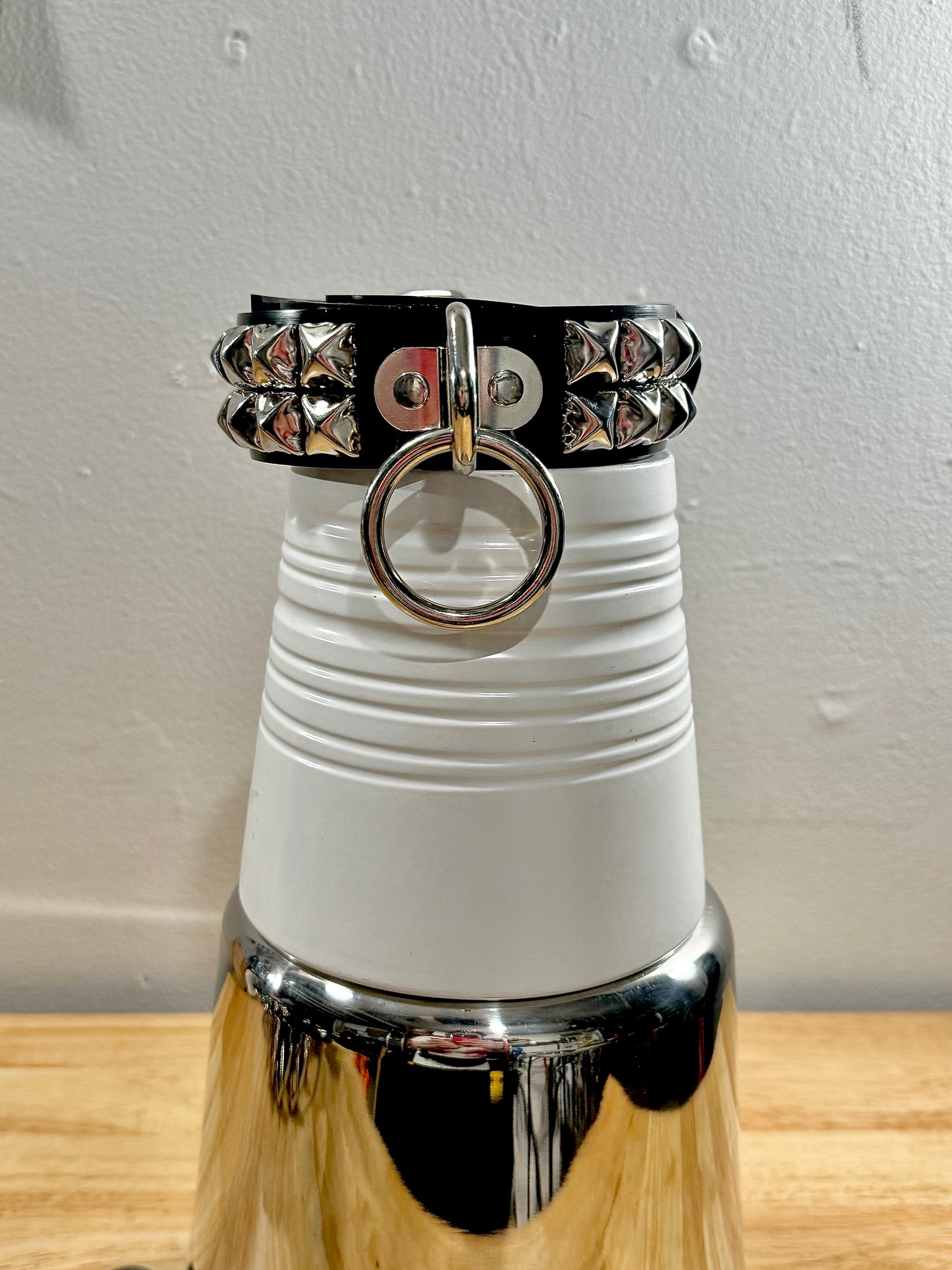 Chunky Vegan studded ring collar