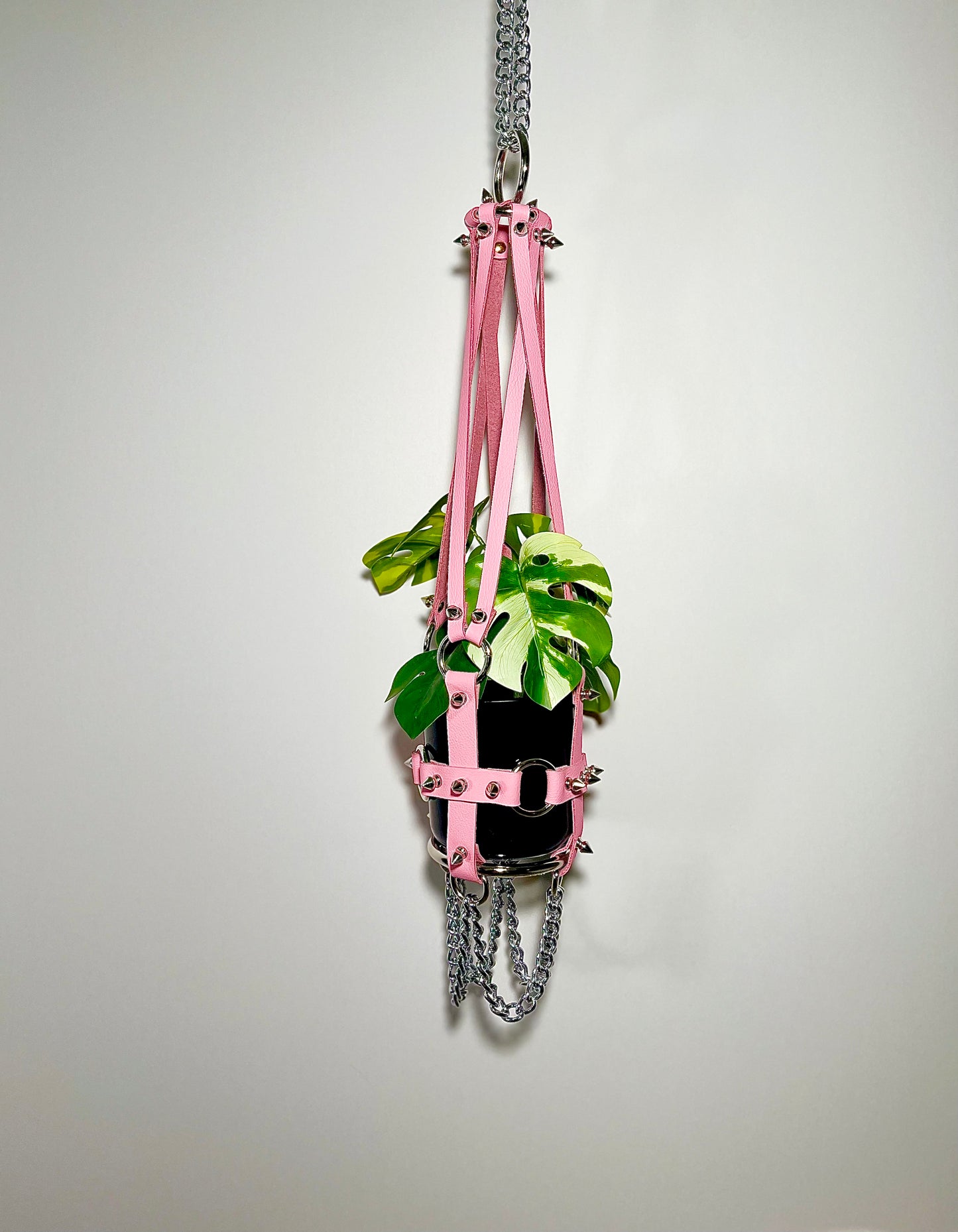 Little Leather Daddy 4" Plant Hanger in Bubblegum Pink