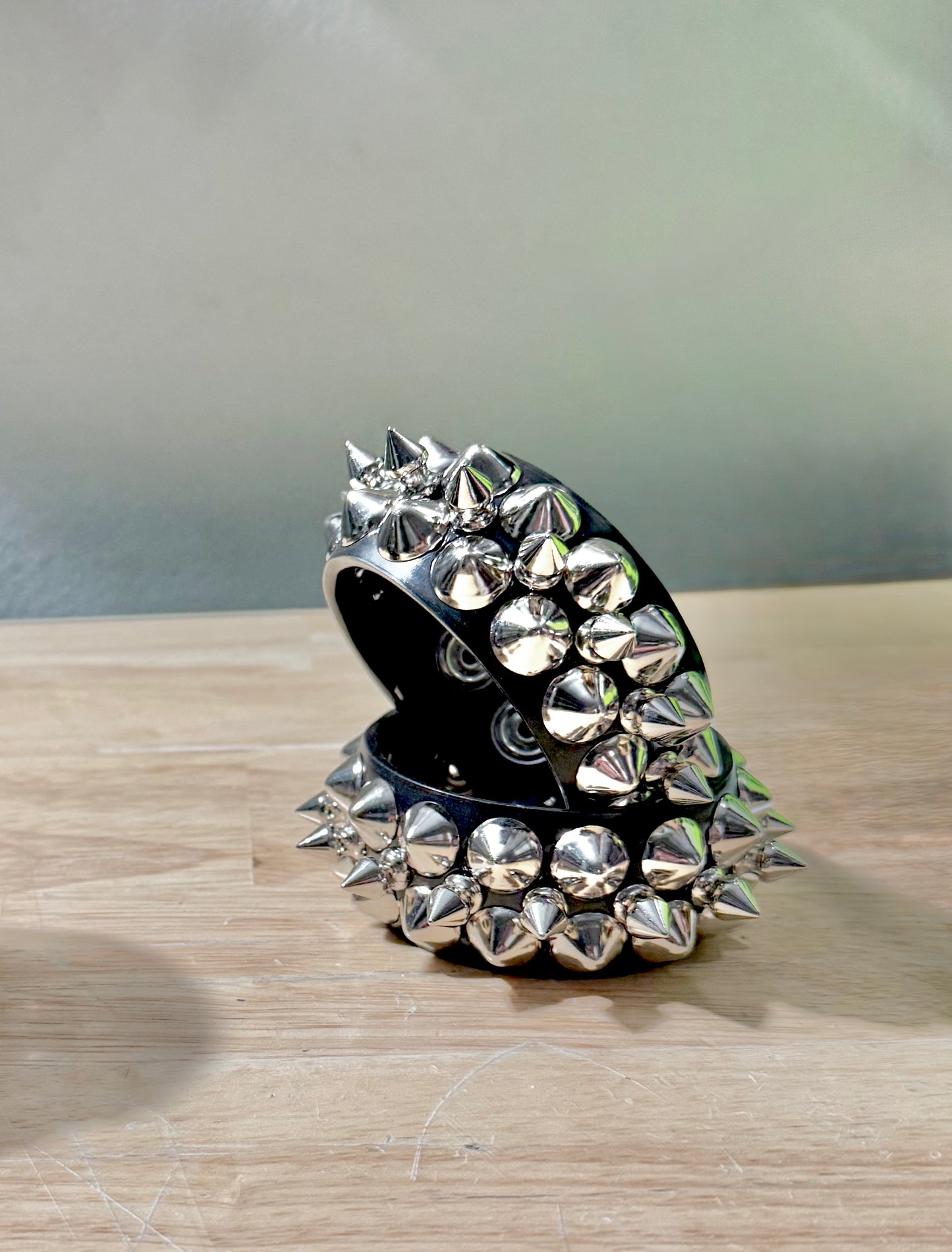 2 row cone with 1 row spike bracelet