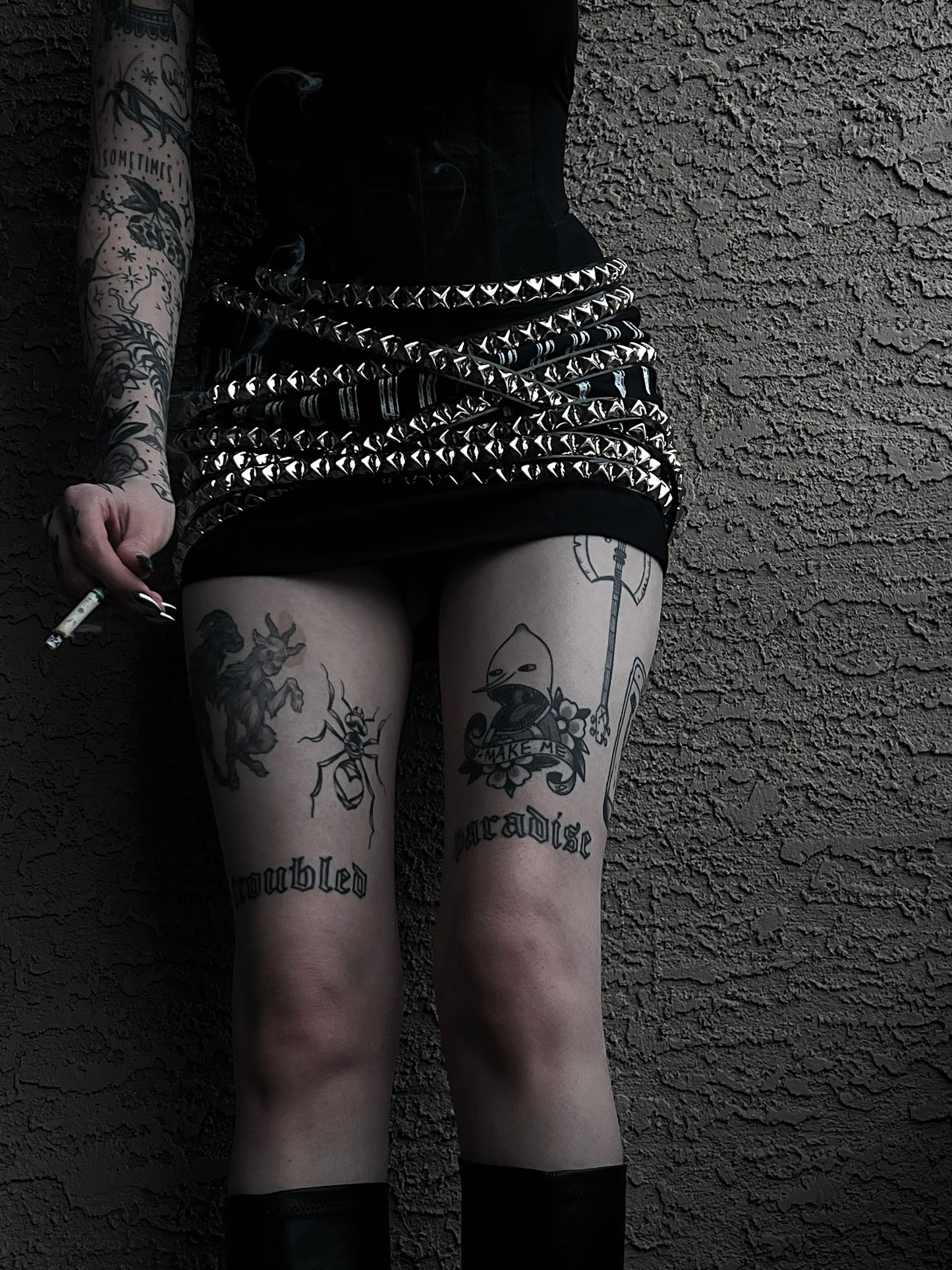 Long 1 row 5/8th" studded belt