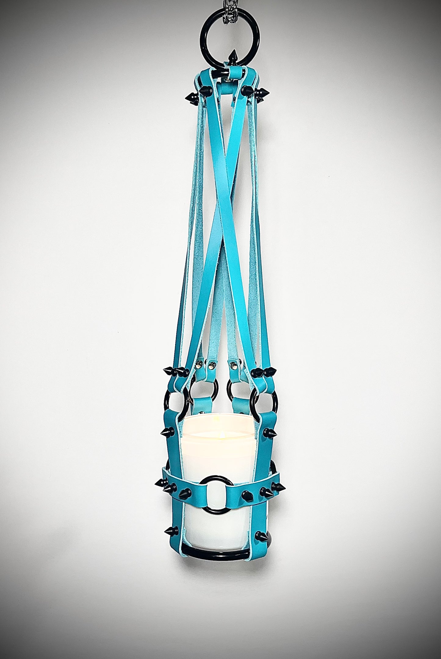 Little Leather Daddy 4" Plant Hanger in Turquoise
